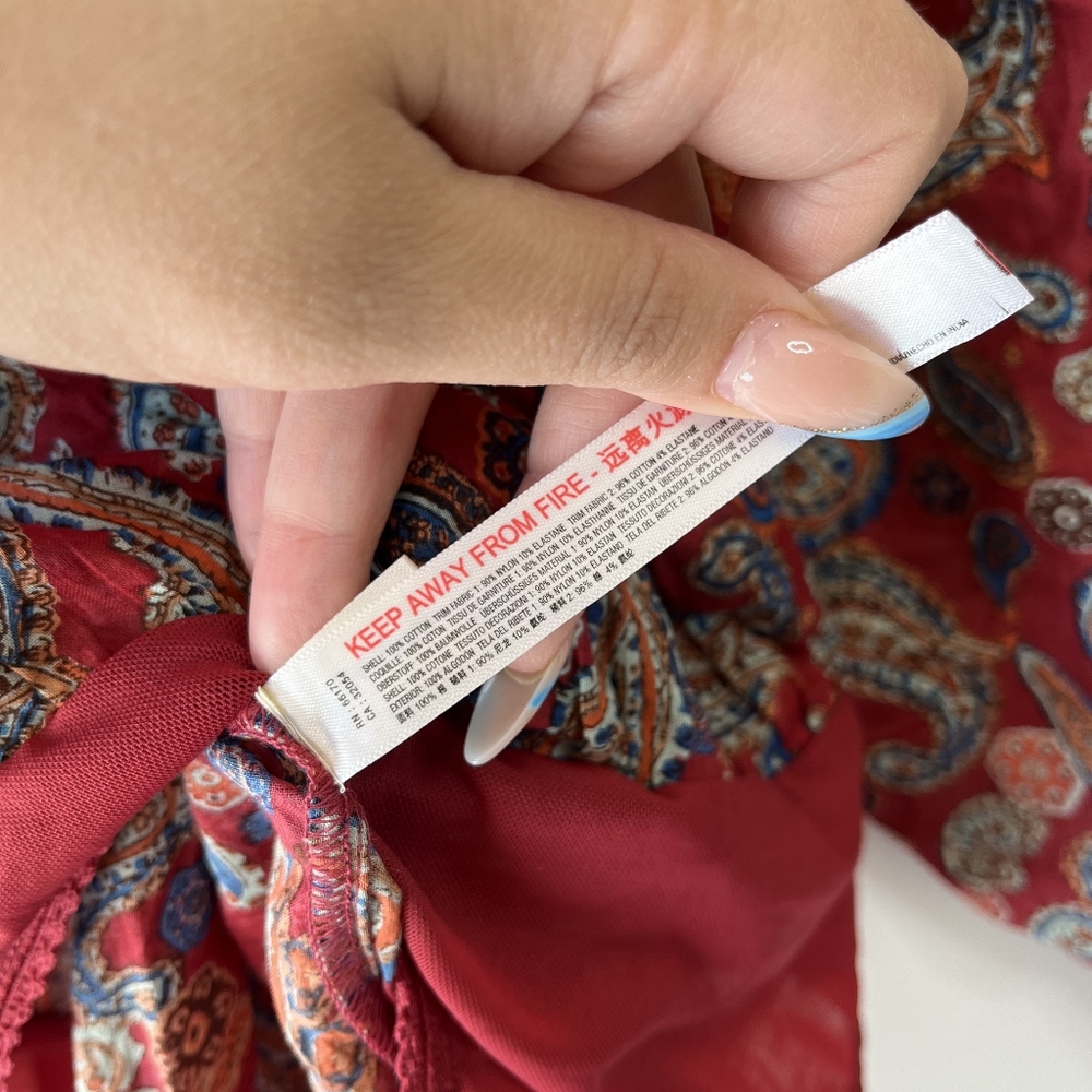 FreePeople sundown paisley long sleeve bodysuit - Picture 7 of 11